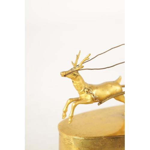 1298 - A LATE 19TH CENTURY FRENCH ORMOLU MANTEL CLOCK modelled as Diane the Huntress being pulled by a stag... 