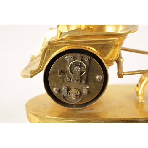 1298 - A LATE 19TH CENTURY FRENCH ORMOLU MANTEL CLOCK modelled as Diane the Huntress being pulled by a stag... 