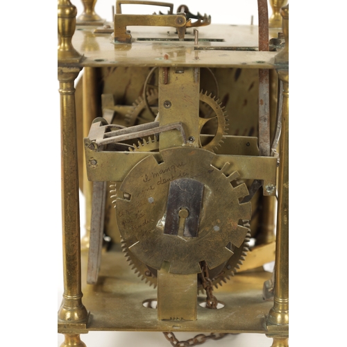 1303 - JOSEPH WINDMILLS, LONDON. A LATE 17TH CENTURY WINGED LANTERN CLOCK. Surmounted by a large bell above... 