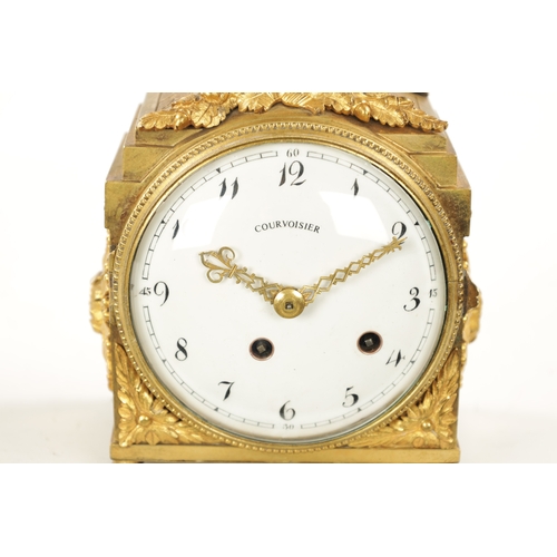 1309 - AN EARLY 19TH CENTURY ORMOLU PENDULE D’OFFICIER QUARTER CHIMING MANTEL CLOCK Surmounted by a serpent... 