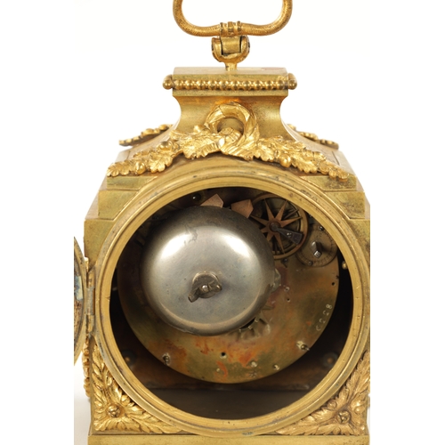 1309 - AN EARLY 19TH CENTURY ORMOLU PENDULE D’OFFICIER QUARTER CHIMING MANTEL CLOCK Surmounted by a serpent... 