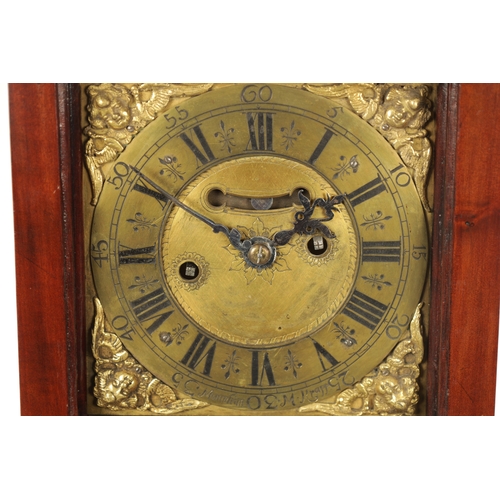 1311 - AN EARLY 18TH CENTURY CONTINENTAL MAHOGANY BRACKET CLOCK the 5 3/4