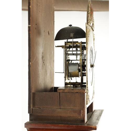 1313 - R. HENDERSON, SCARBROUGH. A MID 18TH CENTURY FIGURED MAHOGANY LONGCASE CLOCK Having a pierced swan n... 