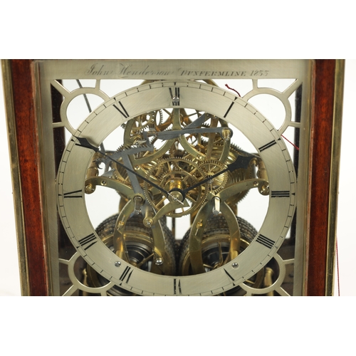 1325 - JOHN HENDERSON, DUNFERMLINE. AN UNUSUAL LATE REGENCY SCOTTISH SKELETONISED ROSEWOOD BRACKET CLOCK th... 