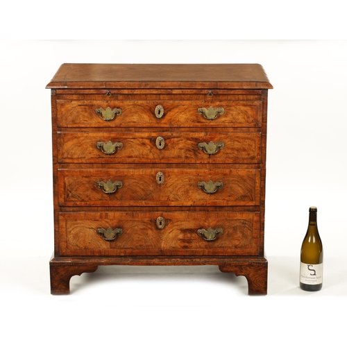 1489 - AN EARLY 18TH CENTURY WALNUT CHEST OF SMALL PROPORTIONS the finely coloured and patinated surface wi... 