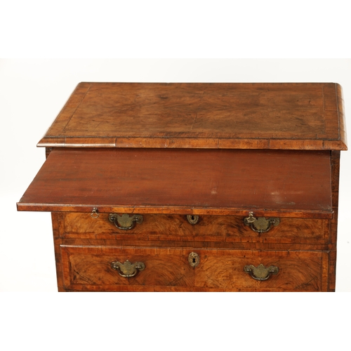 1489 - AN EARLY 18TH CENTURY WALNUT CHEST OF SMALL PROPORTIONS the finely coloured and patinated surface wi... 