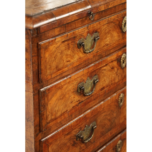 1489 - AN EARLY 18TH CENTURY WALNUT CHEST OF SMALL PROPORTIONS the finely coloured and patinated surface wi... 