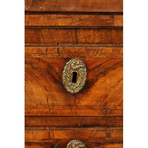 1489 - AN EARLY 18TH CENTURY WALNUT CHEST OF SMALL PROPORTIONS the finely coloured and patinated surface wi... 