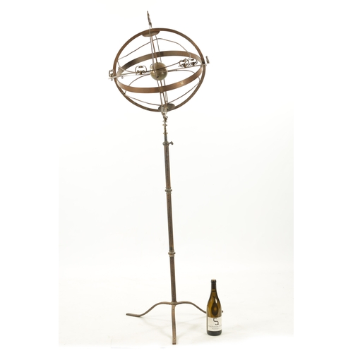 963 - A 20TH CENTURY BRASS ADJUSTABLE ORRERY (167cm high)