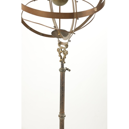 963 - A 20TH CENTURY BRASS ADJUSTABLE ORRERY (167cm high)