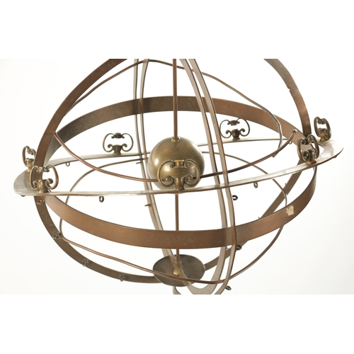 963 - A 20TH CENTURY BRASS ADJUSTABLE ORRERY (167cm high)