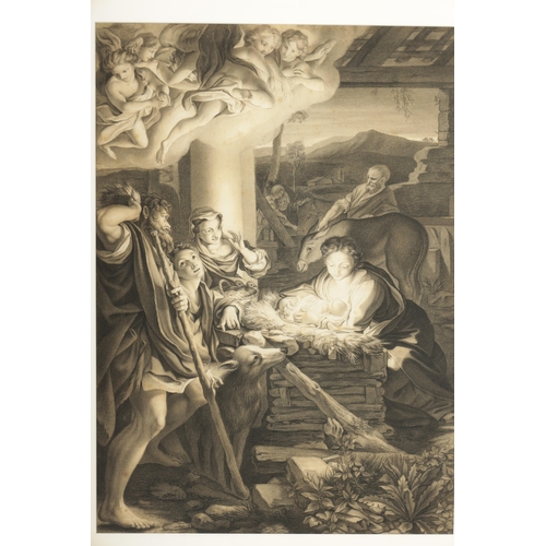 1170 - AFTER CORREGGIO A 19TH CENTURY ENGLISH SCHOOL PENCIL AND CHARCOAL WASH OF 'THE HOLY NIGHT'