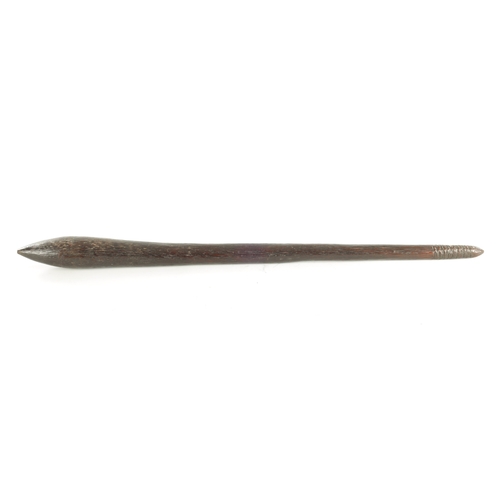 101 - A 19TH CENTURY AUSTRALIAN ABORIGINE NULLA WADDY CLUB of typical form with carved grip. (76.5cm overa... 