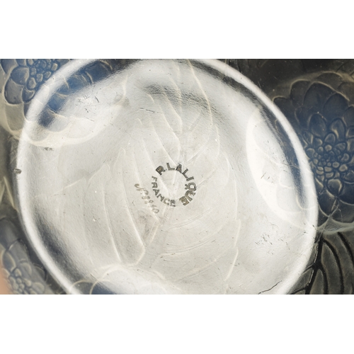 13 - AN R. LALIQUE CLEAR, FROSTED AND OPALESCENT 'DAHLIAS NO. 1' CIRCULAR GLASS BOWL moulded with dahlia ... 