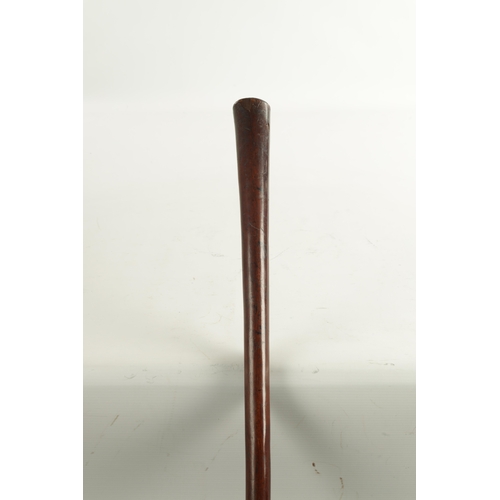 130 - A 19TH CENTURY VANUATU “WIFE BEATER” HAND CLUB MELANESIA WOOD of turned tapering form with a domed t... 