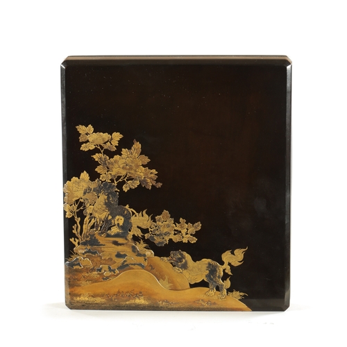 157 - A FINE EDO-PERIOD JAPANESE LACQUER SUZURIBAKO (WRITING BOX). The cover decorated in gold and silver ... 