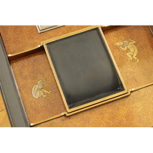 157 - A FINE EDO-PERIOD JAPANESE LACQUER SUZURIBAKO (WRITING BOX). The cover decorated in gold and silver ... 
