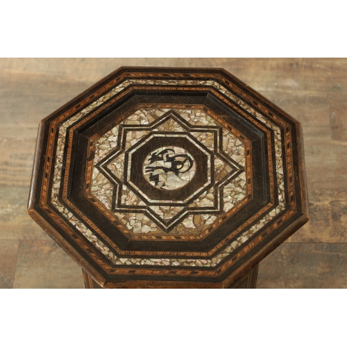 259 - A LATE 19TH CENTURY ISLAMIC PARQUETRY AND MOTHER OF-PEARL OCTAGONAL OCCASIONAL TABLE (41.5 cm wide 5... 