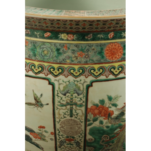 273 - A 19TH CENTURY CHINESE FAMILLE VERTE PORCELAIN JARDINIERE OF LARGE SIZE with finely detailed floral ... 