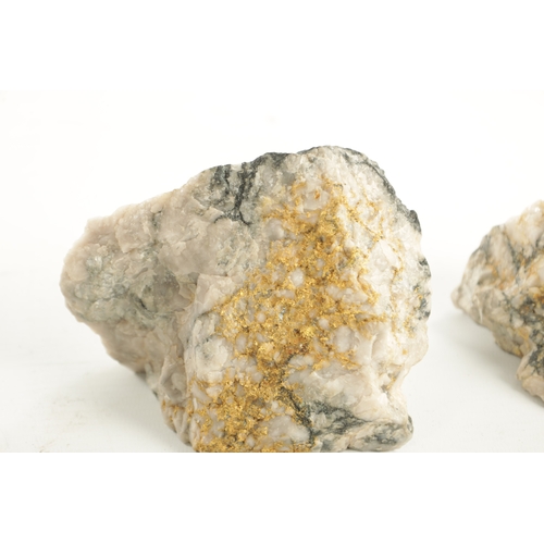 280 - TWO RARE AND LARGE PURE GOLD AND QUARTZ SPECIMENS calculated total gold weight app. 26.5oz, total we... 