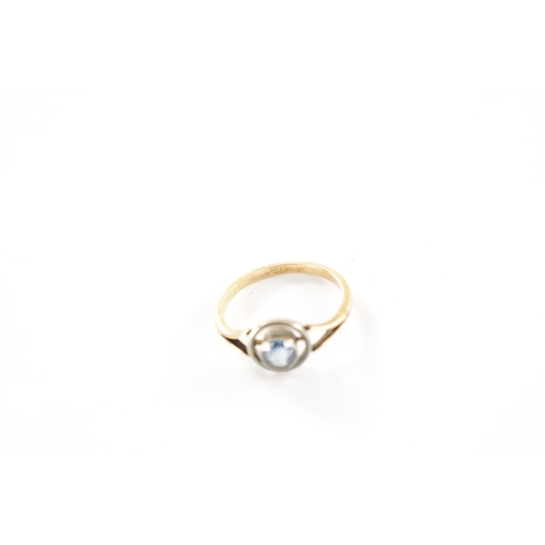 295 - AN ANTIQUE 18CT GOLD SAPPHIRE RING The 3/4 carat sapphire in a halo setting with white gold surround... 