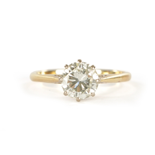 308 - AN 18CT GOLD DIAMOND SOLITAIRE RING The brilliant-cut diamond app. 1.8ct set in white gold eight cla... 