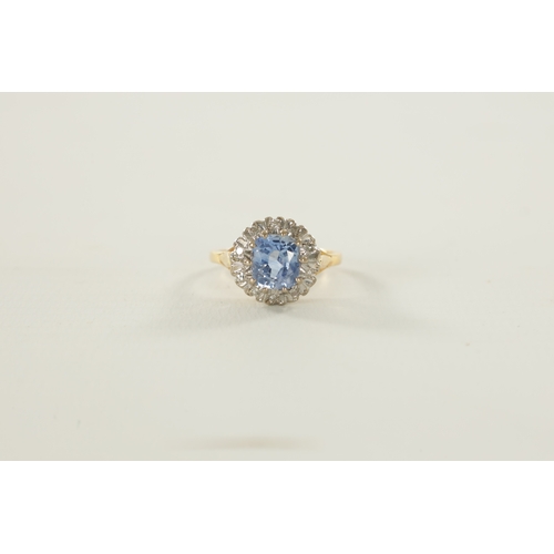 312 - AN 18CT GOLD SAPPHIRE AND DIAMOND RING AND 9CT GOLD SEVEN STONE RING the 18ct ring with a ten diamon... 