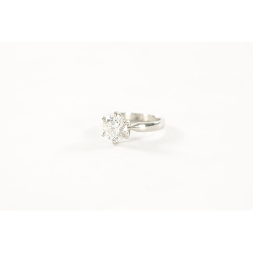 328 - A LADIES' PLATINUM 3CT DIAMOND SOLITAIRE RING. Assessed 3.04ct, colour G/H, clarity SI2/SI3, ring si... 