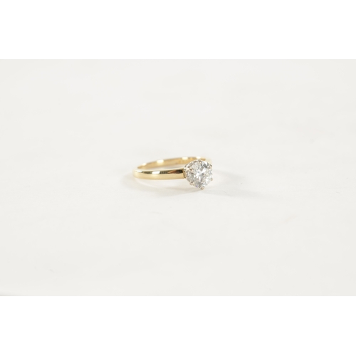 332 - A LADIES 18CT GOLD DIAMOND SOLITAIRE RING with brilliant cut 1.19ct diamond, VVS2, colour E, ring si... 