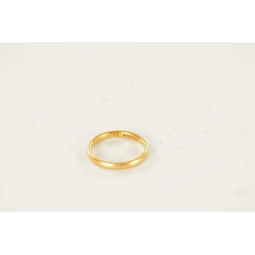 337 - A VINTAGE 22CT GOLD WEDDING RING WITH ORIGINAL RECEIPT DATED 1936, total weight app. 4.5g, ring size... 