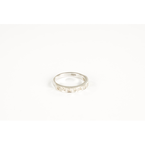 343 - AN 18CT WHITE GOLD NINE STONE DIAMOND ETERNITY RING with flush beaded setting, total weight app. 3.4... 