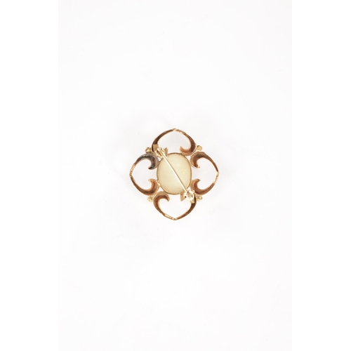 344 - A VINATGE 9CT GOLD OPAL PENDENT with a heart-shaped frame surrounded by a cabochon opal, total weigh... 