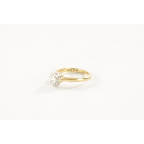 380 - A LADIES 18CT GOLD DIAMOND SOLITAIRE RING the 1.50ct diamond set in platinum, VS1, colour G/H. Ring ... 