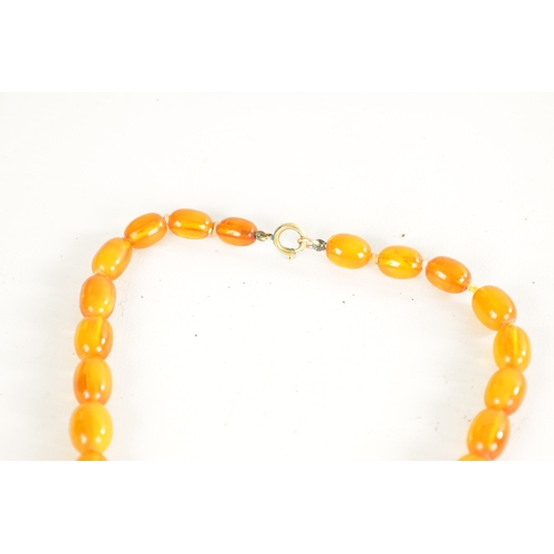 391 - A COLLECTION OF 3 AMBER NECKLACES of variated shapes and sizes 176g total. (84cm, 40cm and 90cm leng... 