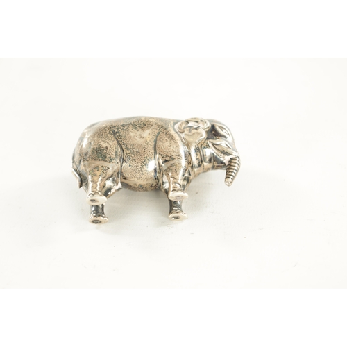 414 - AN EARLY 20TH CENTURY SILVER NOVELTY PIN CUSHION Modelled as an elephant - Birmingham. (68mm wide)