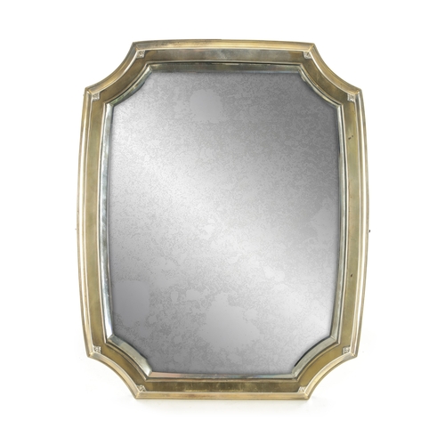 417 - A TIFFANY & CO STERLING SILVER DRESSING TABLE MIRROR the slightly shaped rectangular moulded surroun... 