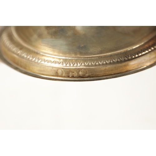 477 - AN EARLY 19TH CENTURY FRENCH SILVER NEOCLASSICAL LIDDED BOWL with angel finial and leaf cast side ha... 