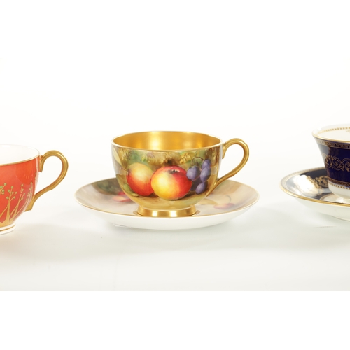 51 - A COLLECTION OF ROYAL WORCESTER INCLUDING FRUIT WORCESTER CUP AND SAUCER