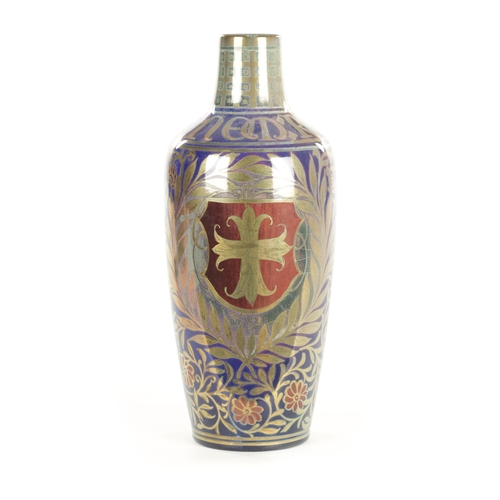 90 - AN EARLY 20TH CENTURY PILKINGTON'S ROYAL LANCASTRIAN VASE BY WILLIAM S MYCOCK DATED 1923 of shoulder... 