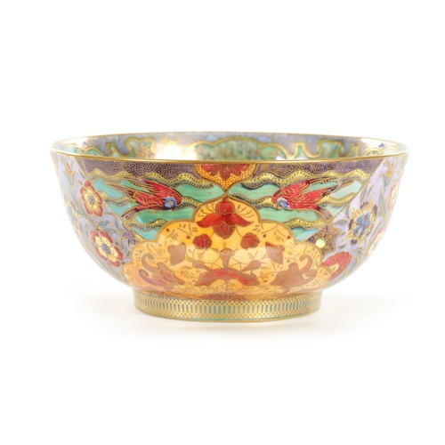 93 - AN EARLY 20TH CENTURY WEDGWOOD FAIRYLAND LUSTRE BOWL in the Nizami pattern designed by Daisy Makeig-... 
