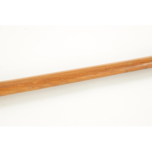 727 - A SWISS HIKING WALKING STICK with a goat horn handle and metal spike tip - engraved Pilatus-Kulm to ... 