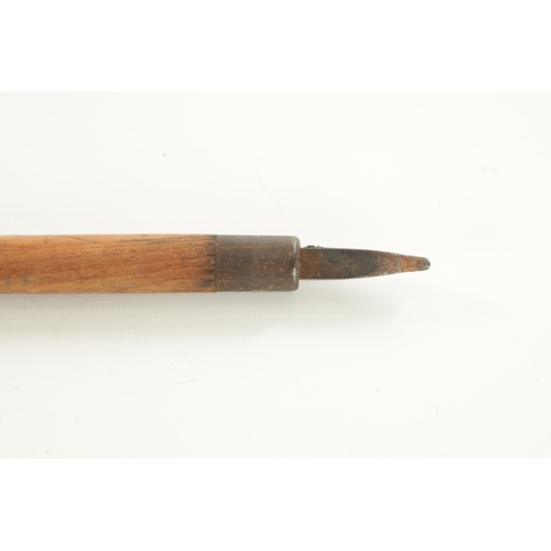 727 - A SWISS HIKING WALKING STICK with a goat horn handle and metal spike tip - engraved Pilatus-Kulm to ... 