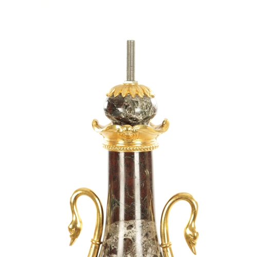 773 - A FINE PAIR OF LATE 19TH CENTURY LOUIS XVI STYLE URN SHAPED CASSOLETTES converted into lamp bases, w... 