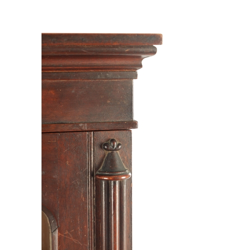 1408 - A 19TH CENTURY MAHOGANY HANGING DISPLAY CABINET with glazed hinged doors above two small frieze draw... 