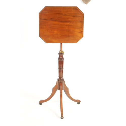 1525 - A REGENCY MAHOGANY ADJUSTABLE OCCASIONAL/READING TABLE with clipped corners and a tilting top, havin... 