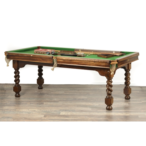 1407 - A LATE 19TH CENTURY SNOOKER / DINING TABLE BY THE BLACKPOOL BILLIARDS WORKS COMPANY with fall action... 