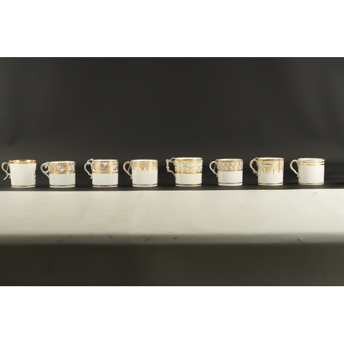 116 - A COLLECTION OF EIGHT EARLY 19TH CENTURY SPODE COFFEE CANS (6.5cm high)