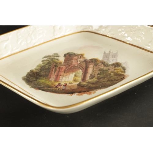 119 - A WILSON CREAMWARE TUREEN AND COVER PAINTED WITH RURAL LANDSCAPES CIRCA 1800 WITH DISHES - impressed... 