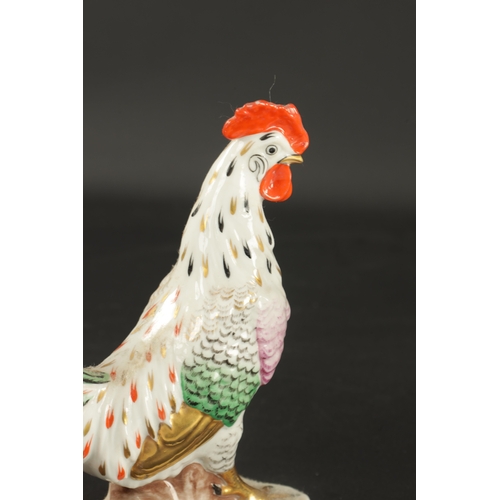 124 - TWO PAIRS OF GERMAN PORCELAIN CHICKENS CIRCA 1900 (19cm high)