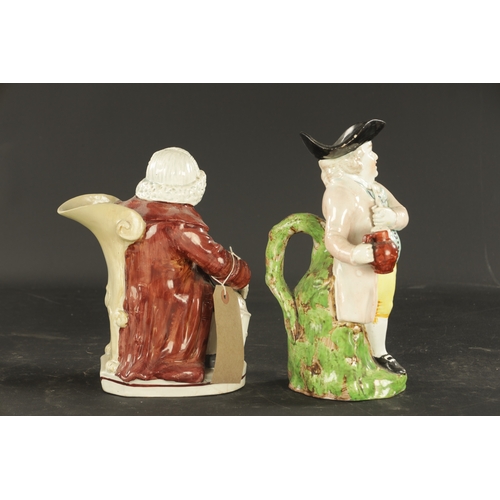 126 - TWO STAFFORDSHIRE TOBY JUBS CIRCA 1830 comprising of a nightwatchmen toby jug, probably Enoch Wood a... 